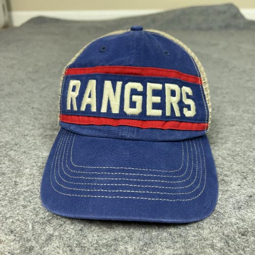 New York Rangers Hat Cap Snap Back Blue White NHL Hockey Trucker Mesh Mens