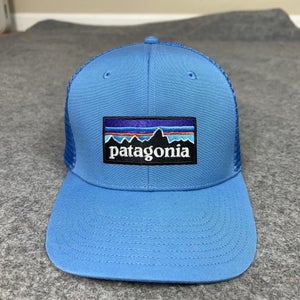 Patagonia Hat Cap Snap Back Blue Mesh Trucker Patch Mens Outdoor Hiking Logo