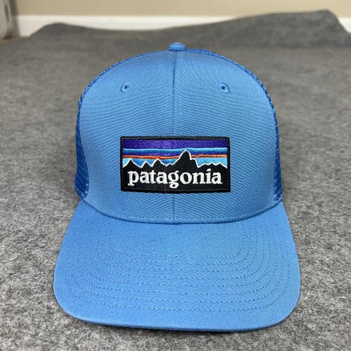 Patagonia Hat Cap Snap Back Blue Mesh Trucker Patch Mens Outdoor Hiking Logo