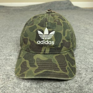 Adidas Hat Cap Strap Back Camo Olive Green Originals Relaxed Trefoil Womens OSFW