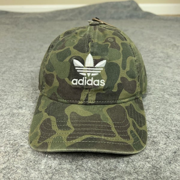 Adidas Hat Cap Strap Back Camo Olive Green Originals Relaxed Trefoil Womens OSFW