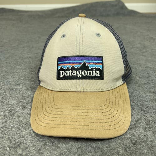 Patagonia Hat Cap Snap Back Tan Gray Mesh Trucker Patch Embroidered Mens Outdoor
