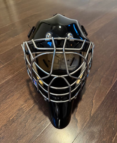 Used Black MASKED MARVEL Bandit Jr. Goalie Mask (2022) w/OTNY Certified Cat-Eye Cage