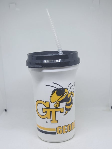 Vintage Georgia Tech Yellow Jackets Drink Cup with Lid and Straw