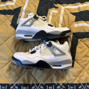 Nike Air Jordan 4 White Cement Golf Shoes Size 9.5
