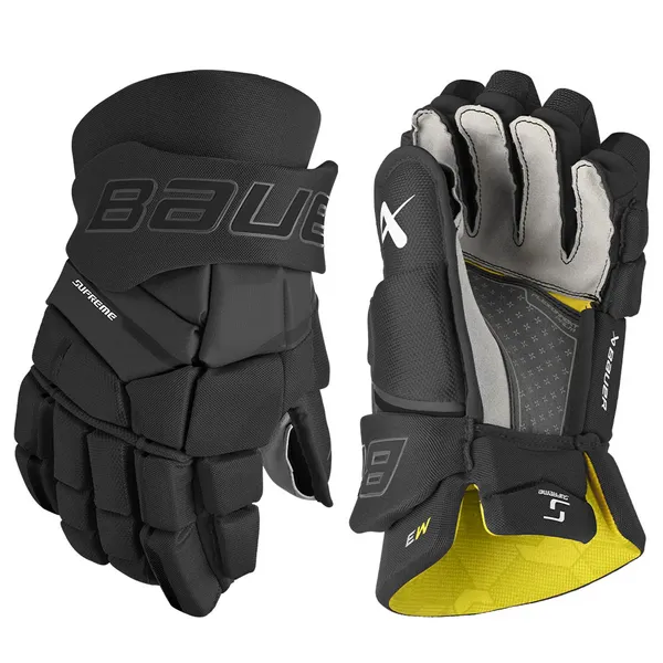 New Bauer Supreme M3 Senior Black Gloves 15"