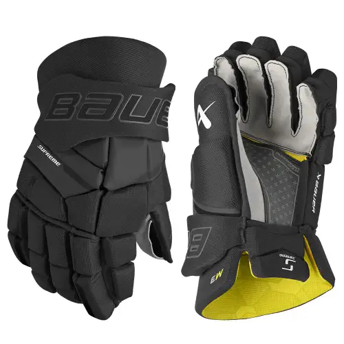 New Bauer Supreme M3 Senior Black Gloves 14"