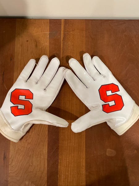 White XXL Adult Nike Superbad Gloves - Custom Syracuse Gloves - Used By Syracuse Player