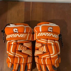 Vintage Brine Lacrosse Gloves - Custom Made For Syracuse - Used Very Lightly - Size 13"