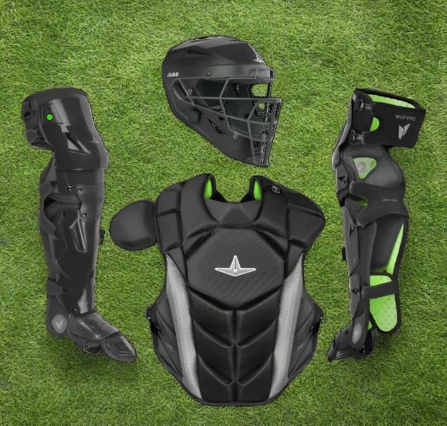 All Star MVP Pro Series Adult 16+ Baseball Catchers Gear Set - Black