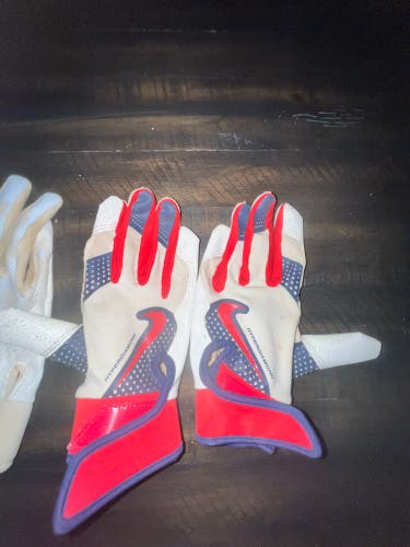 Nike Hyperdiamond Batting Gloves – Red, White & Blue – Youth Size