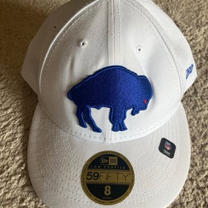 Buffalo Bills New Era Omaha Historic Logo 59FIFTY Fitted Hat - White Size 8