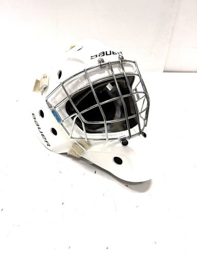 Used Bauer 930 sr Goalie Helmet/Mask White SM 11860-S000294246