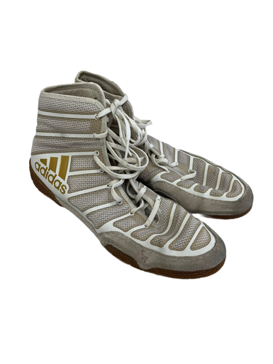 Used Adidas Adizero Varner Mens 13 White Wrestling Shoes  11692-S000138748