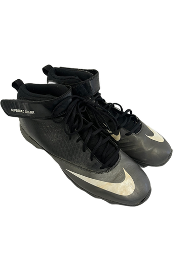 Used Nike Superbad Shark Mens 13 FB Cleats Black And Grey 11692-S000138745