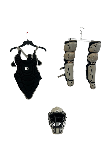 Used Wilson EZ Gear L-XL Catchers Set Grey And Black  11692-S000138742