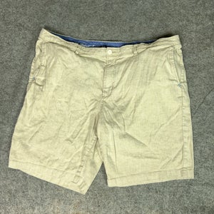 Tommy Bahama Shorts Mens 44 Beige Linen Blend Casual Summer Chino Beach Logo