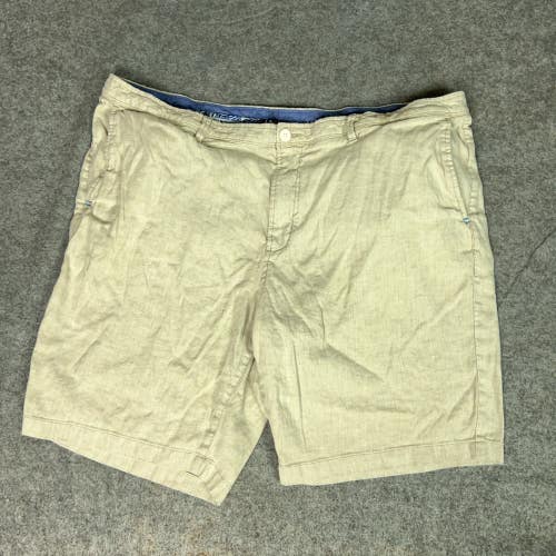 Tommy Bahama Shorts Mens 44 Beige Linen Blend Casual Summer Chino Beach Logo
