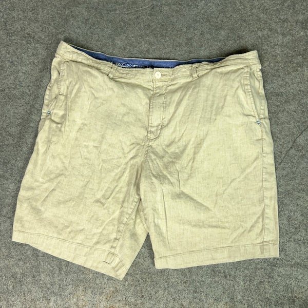 Tommy Bahama Shorts Mens 44 Beige Linen Blend Casual Summer Chino Beach Logo