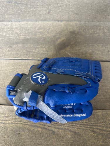 Rawlings 10" RHT Youth Baseball T-ball Savage Glove Mitt Blue/Gray S10GRY