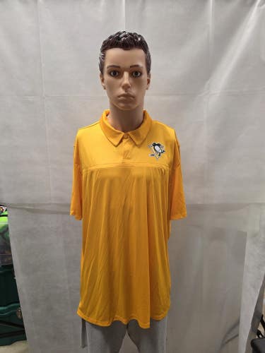 NWT Pittsburgh Penguins Adidas Aeroready Polo XXL 2XL NHL