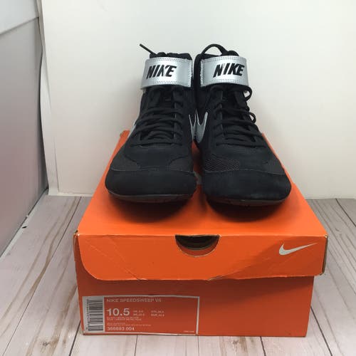 Nike Men’s SpeedSweep VII Wrestling Shoes Black Silver Size 10.5(Used)
