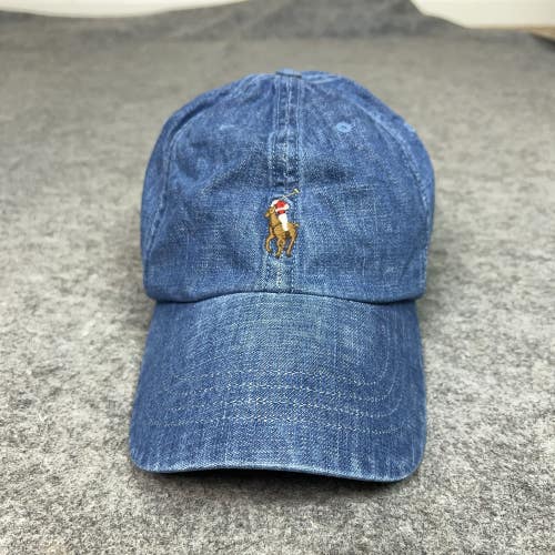 Polo Ralph Lauren Hat Cap Strap Back Embroidered Pony Mens One Size Denim