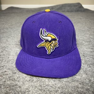 Minnesota Vikings Hat Cap Fitted Mens 7 3/8 Purple Yellow NFL Football New Era