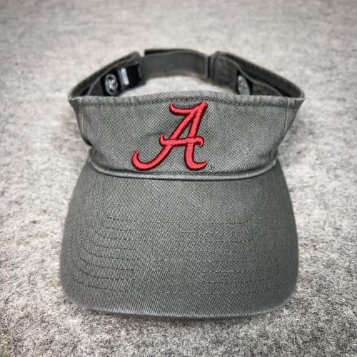 Alabama Crimson Tide Hat Cap Strap Back OSFA Gray NCAA Football Visor Logo Mens