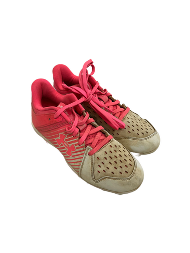 Used Under Armour LEADOFF BB/SB Cleats White And Pink Junior 03 11692-S000138389