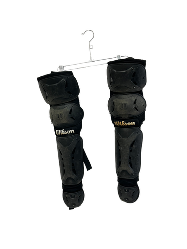Used Wilson EZ GEAR Catchers Leg Guards Black Youth 11692-S000138414