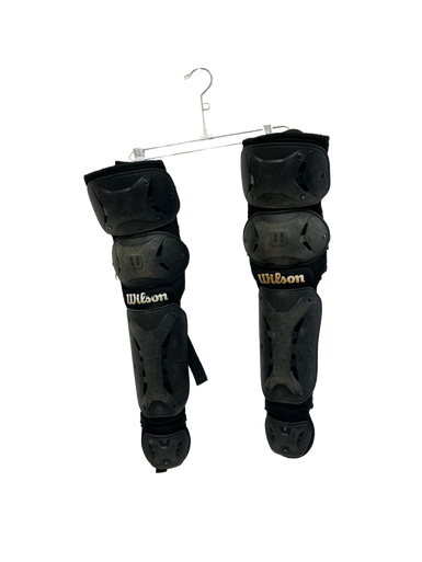 Used Wilson EZ GEAR Catchers Leg Guards Black Youth 11692-S000138414