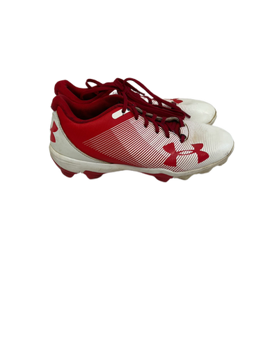 Used Under Armour LEADOFF BB/SB Cleats White And Red Junior 05 11692-S000138525