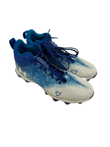 Used Under Armour SPOTLIGHT FRANCHISE Adult FB Cleats Royal Blue And White Senior 8 11692-S000138601