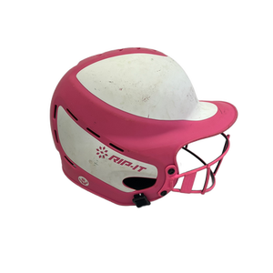 Used RIP-IT HELMET W/ MASK Batting Helmet w/Mask White And Pink S/M 11692-S000138624