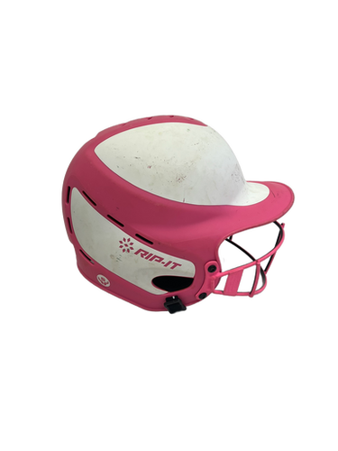 Used RIP-IT HELMET W/ MASK Batting Helmet w/Mask White And Pink S/M 11692-S000138624