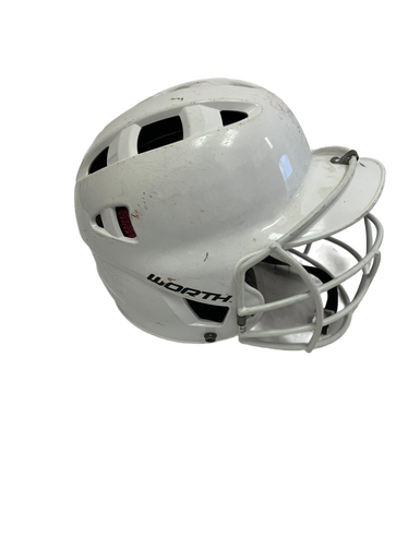 Used Worth W60BH-R1 Batting Helmet w/Mask White One Size 11692-S000138626