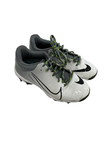Used Nike HYPERDIAMOND BB/SB Cleats White And Grey Junior 02.5 11692-S000138247