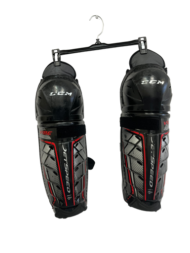 Used CCM JETSPEED VIBE Senior Shin Guards Black 14" 11692-S000138323