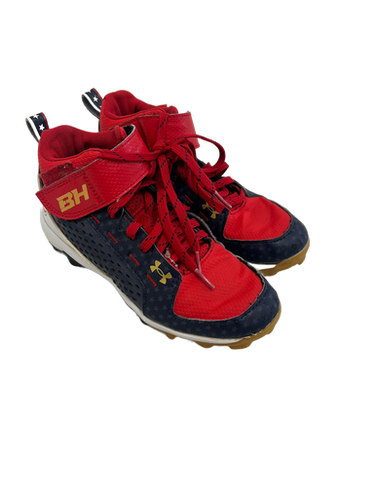 Used Under Armour HARPER BB/SB Cleats White/Red/Navy Junior 03 11692-S000137965