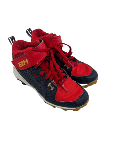 Used Under Armour HARPER BB/SB Cleats White/Red/Navy Junior 03 11692-S000137965