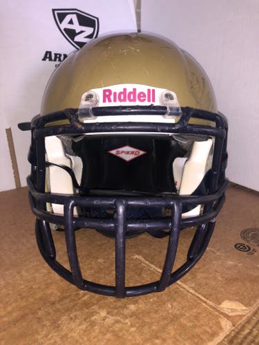 USED RIDDELL ADULT SPEED FOOTBALL HELMET - LARGE - VEGAS GOLD