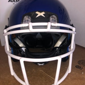 USED XENITH X2E+ ADULT FOOTBALL HELMET - LARGE  - ROYAL BLUE METALLIC