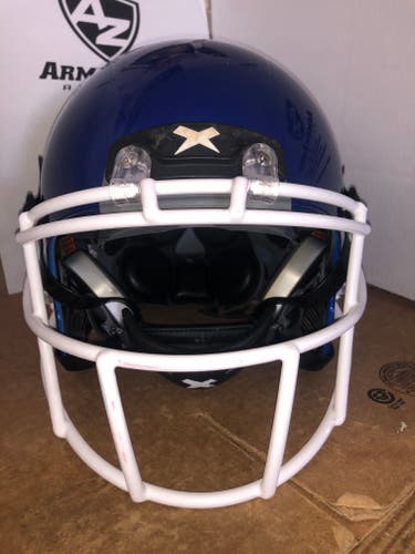 USED XENITH X2E+ ADULT FOOTBALL HELMET - LARGE  - ROYAL BLUE METALLIC