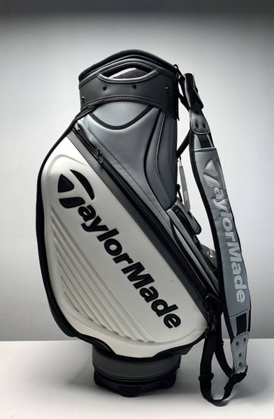 TaylorMade Tour TM19 Staff Bag Gray White Black 6-Way Divide Strap Golf Bag