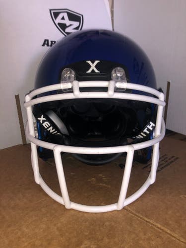 USED XENITH X2E+ ADULT FOOTBALL HELMET - LARGE  - ROYAL BLUE METALLIC