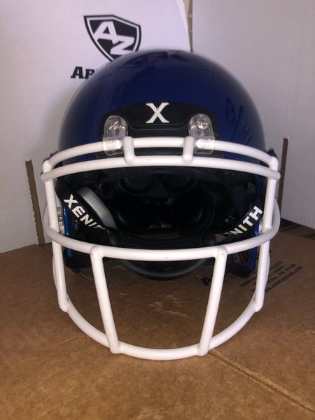USED XENITH X2E+ ADULT FOOTBALL HELMET - LARGE  - ROYAL BLUE METALLIC