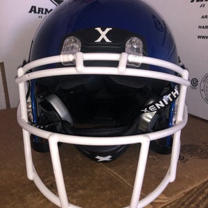 USED XENITH X2E+ ADULT FOOTBALL HELMET - LARGE  - ROYAL BLUE METALLIC