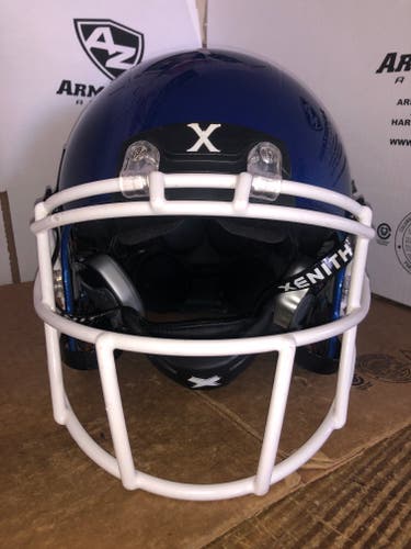 USED XENITH X2E+ ADULT FOOTBALL HELMET - LARGE  - ROYAL BLUE METALLIC