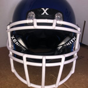 USED XENITH X2E+ ADULT FOOTBALL HELMET - LARGE  - ROYAL BLUE METALLIC
